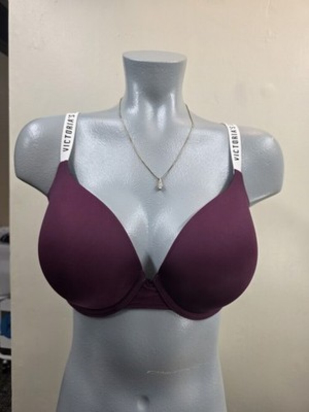 Victoria's Secret T-Shirt Underwire Push-Up Full Coverage Bra 34DDD burgundy